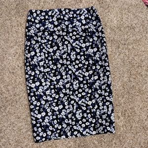 Express black and blue floral print skirt